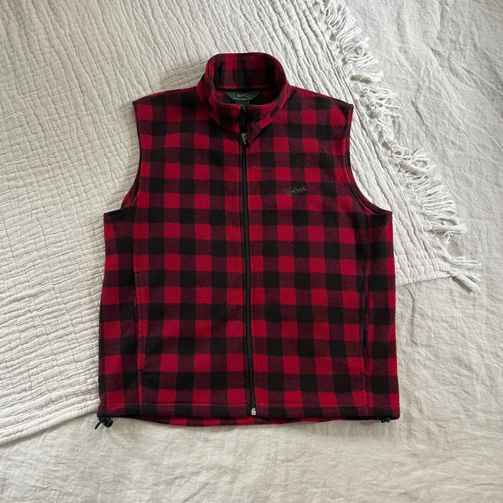 Vintage Woolrich Fleece Zip Vest Jacket Mens‎ M Buffalo Outdoor Lumber